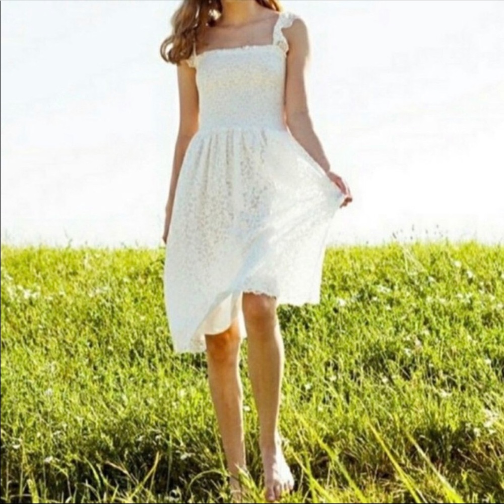 Maeve Anastasi Smocked White Dress - Picture 7 of 7